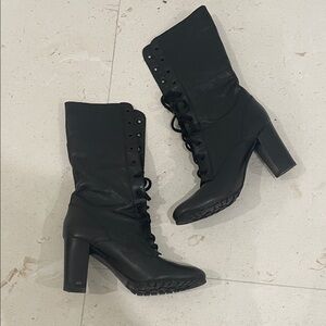 Burberry tall black leather women’s boots